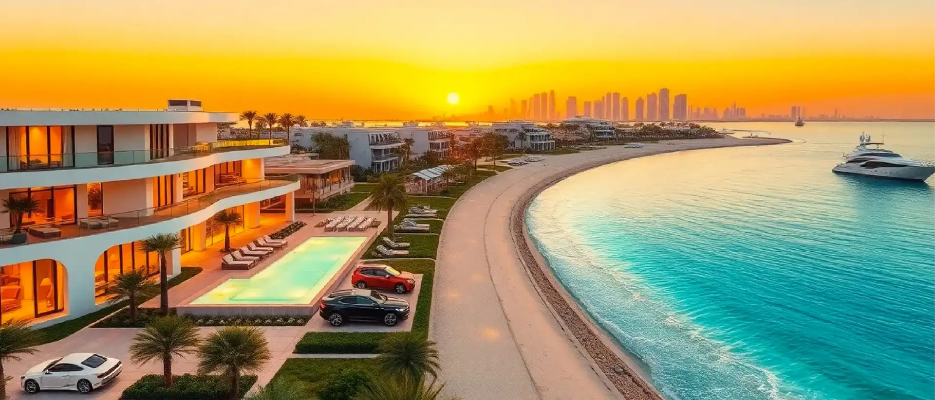 PASSO by Beyond Omniyat, architectural render, Palm Jumeirah, Dubai