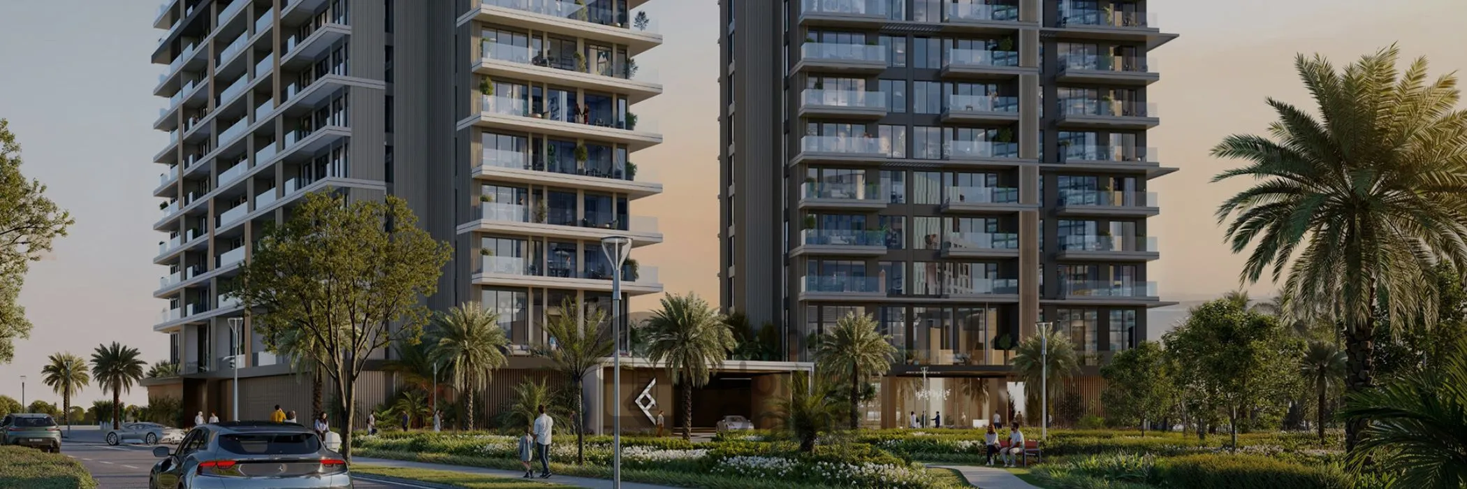 The Hillgate by Ellington, architectural render, Dubai Silicon Oasis