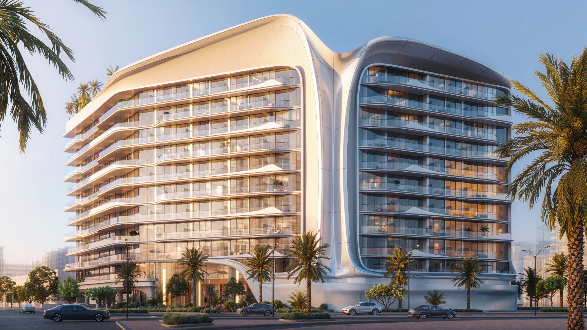 Beverly Grande by HMB Homes, architectural render, Motor City, Dubai