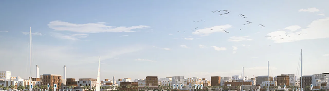 Jeddah Central — marina district skyline render