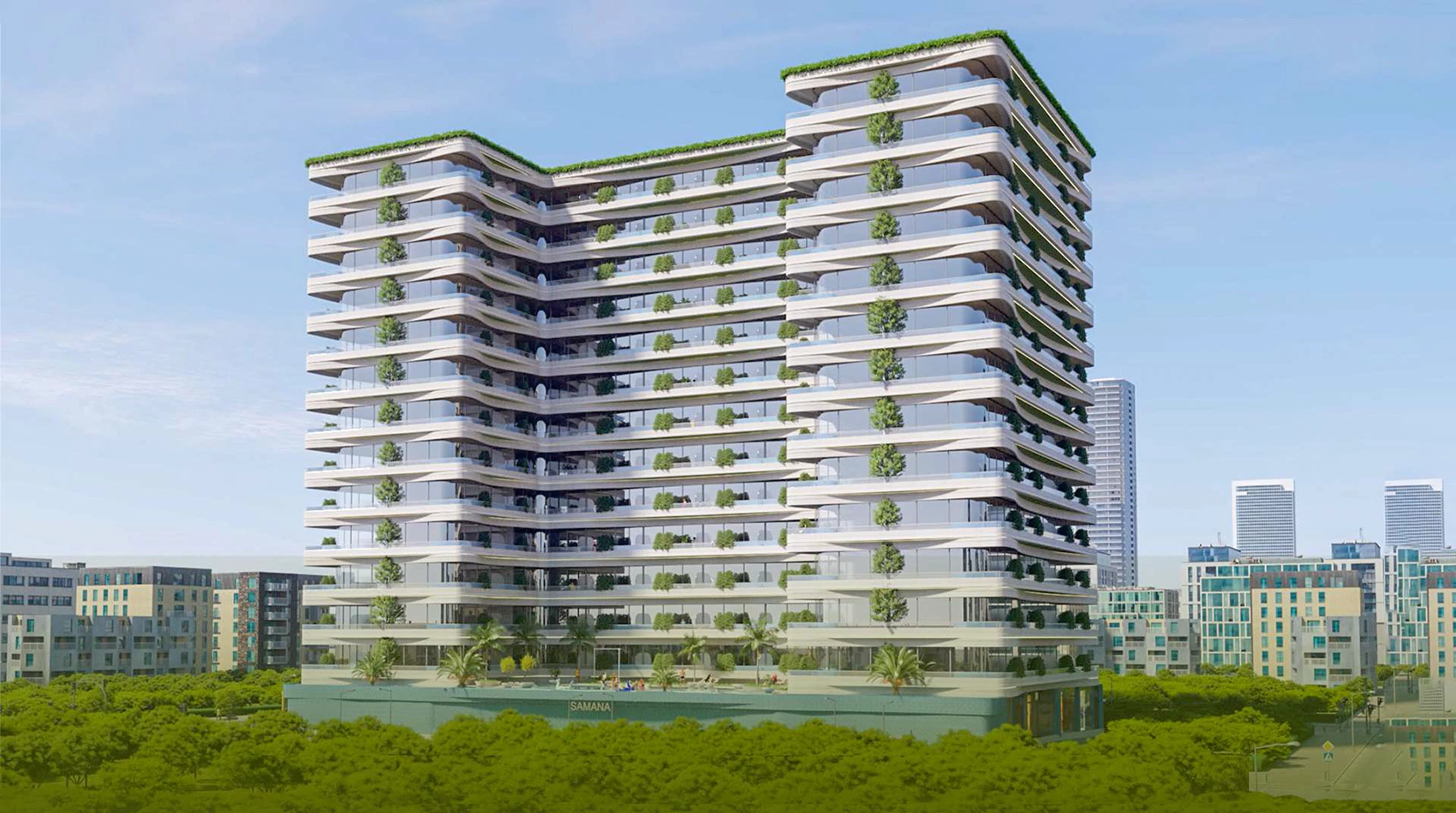 Park Meadows by Samana, architectural render, DLRC, Dubai